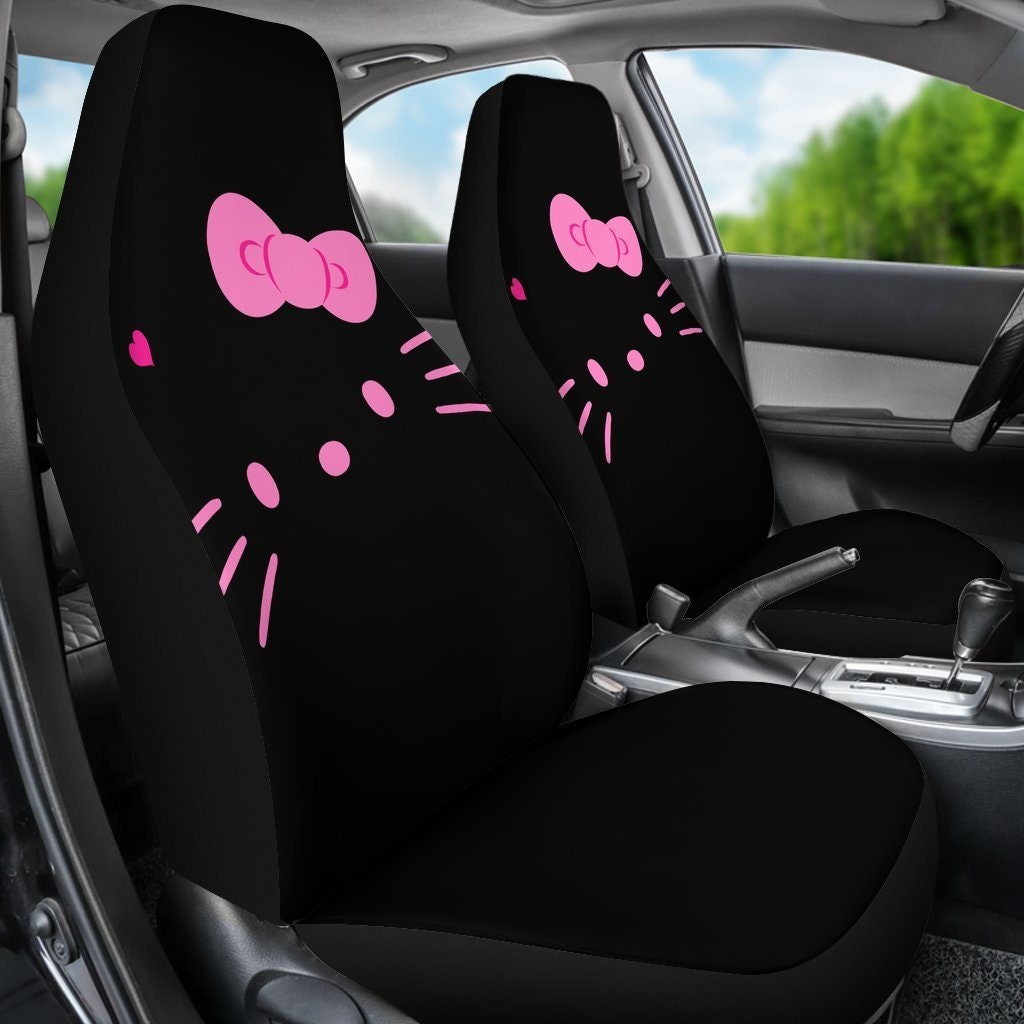 Hello Kitty Dark Pink Car Seat Covers Personalized universal Etsy