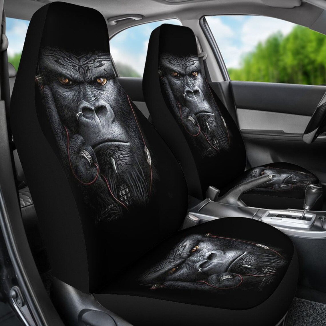 Art Gorilla Face Car Seat Covers Amazing Gift Ideas Etsy