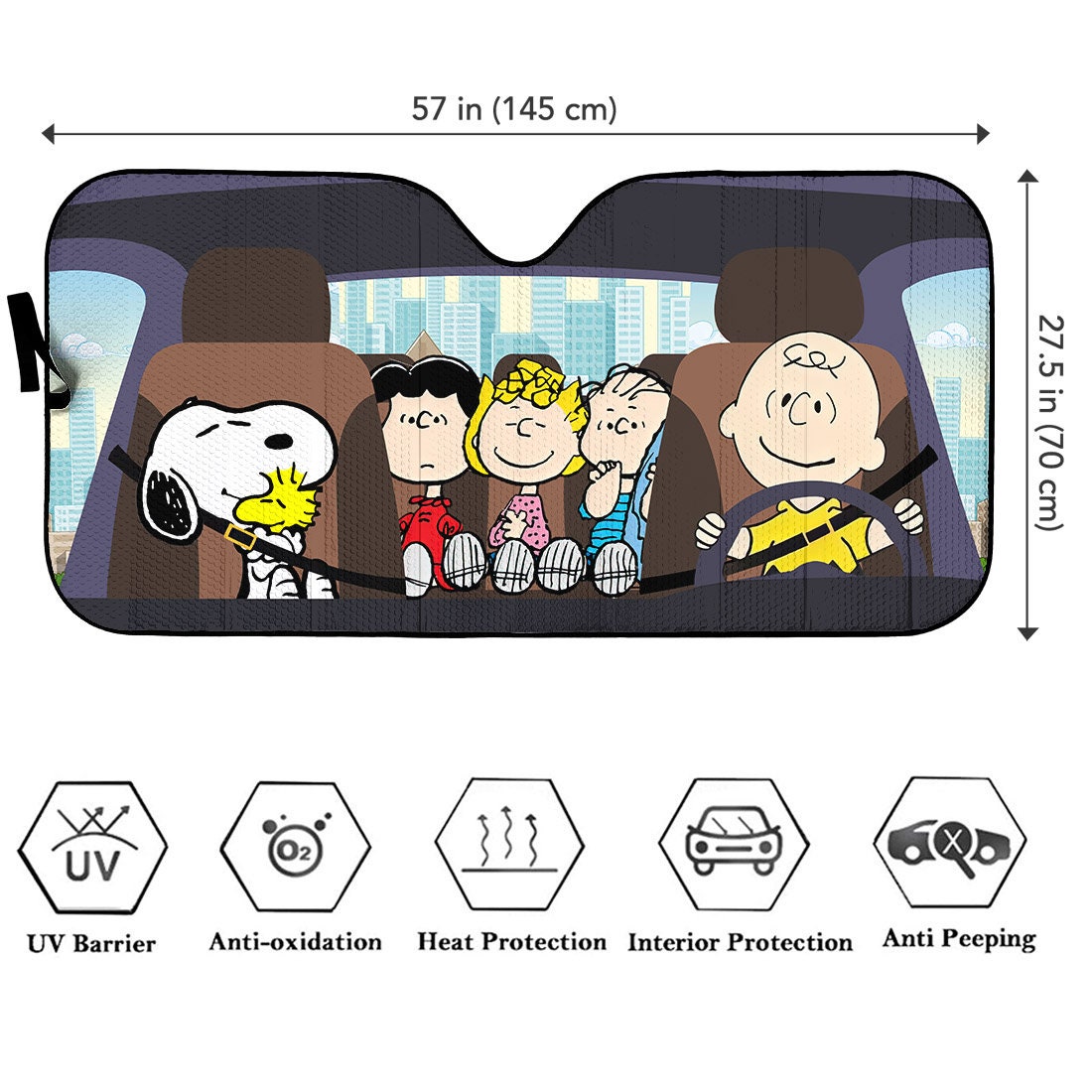 Snoopy & Peanuts Car Auto Sun Shade Windshield Funny Gift Car Etsy