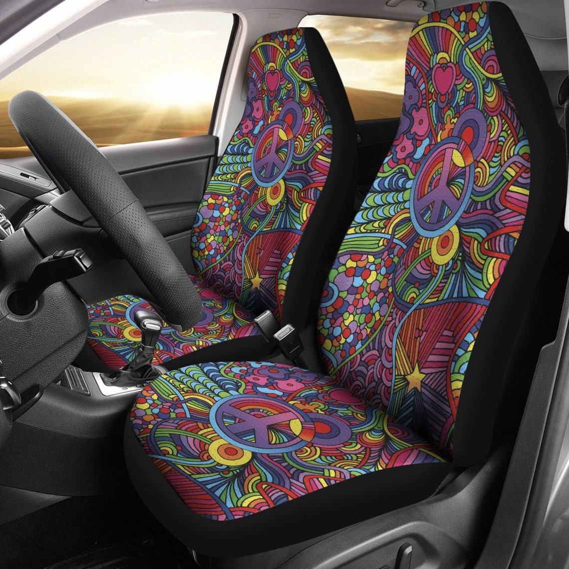 Hippie Peace Art Car Seat Covers Amazing Gift Ideas Etsy