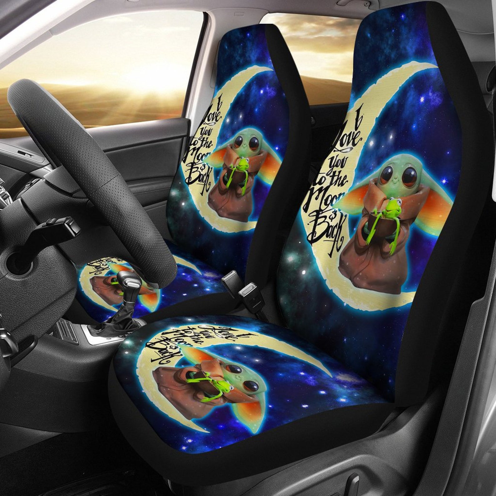 Baby Yoda Cute Art Car Seat Covers Cartoon Fan Gift Etsy