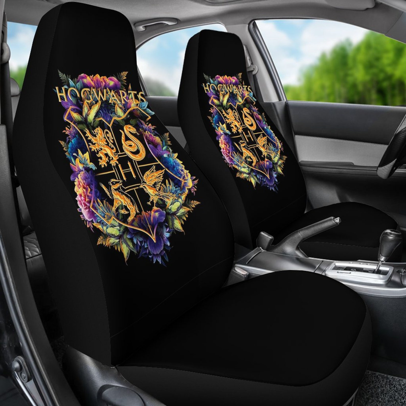 Hogwarts Harry Potter Car Seat Covers Fan Gift Personalized Etsy