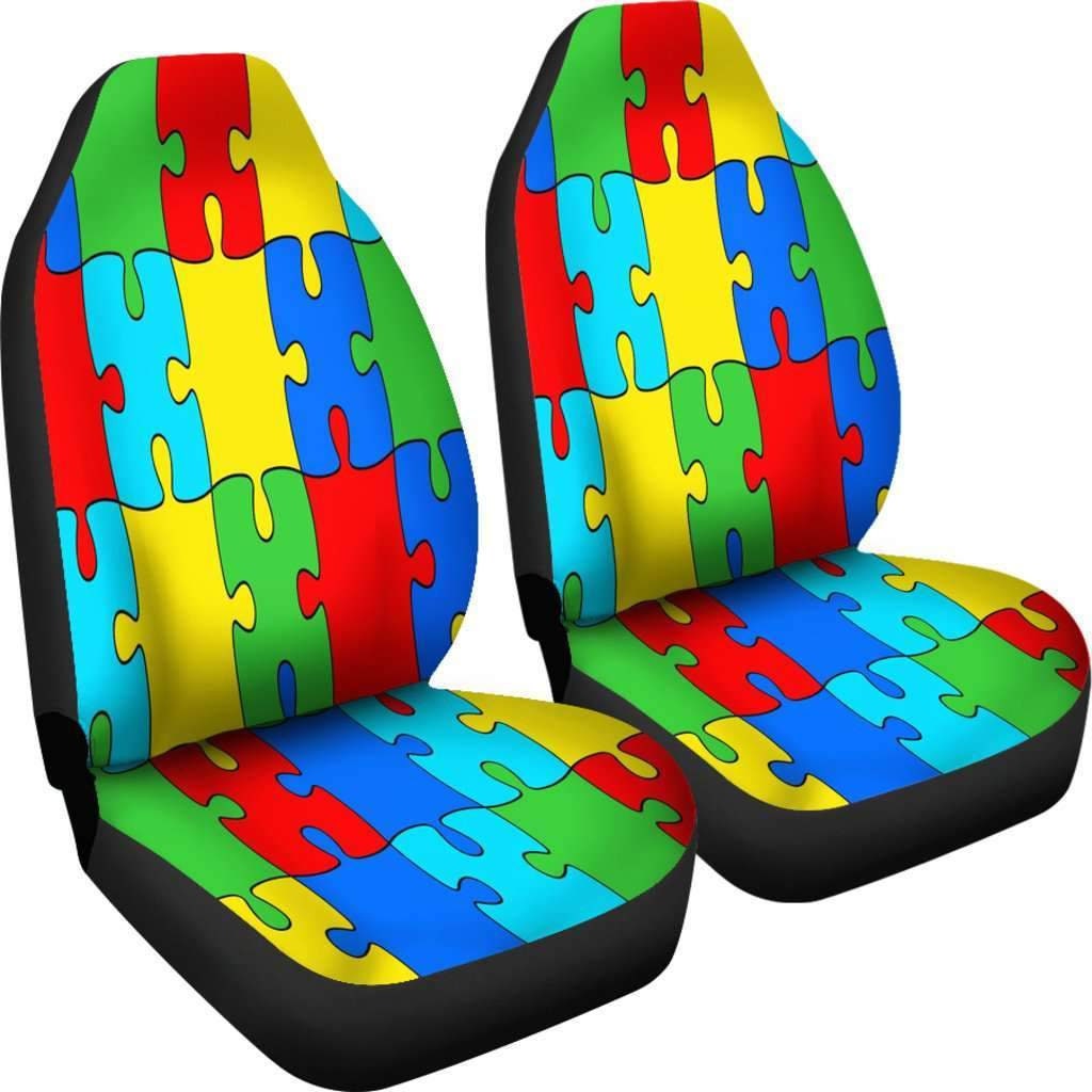 Autism Jigsaw Puzzle Car Seat Covers Personalized Universal Etsy
