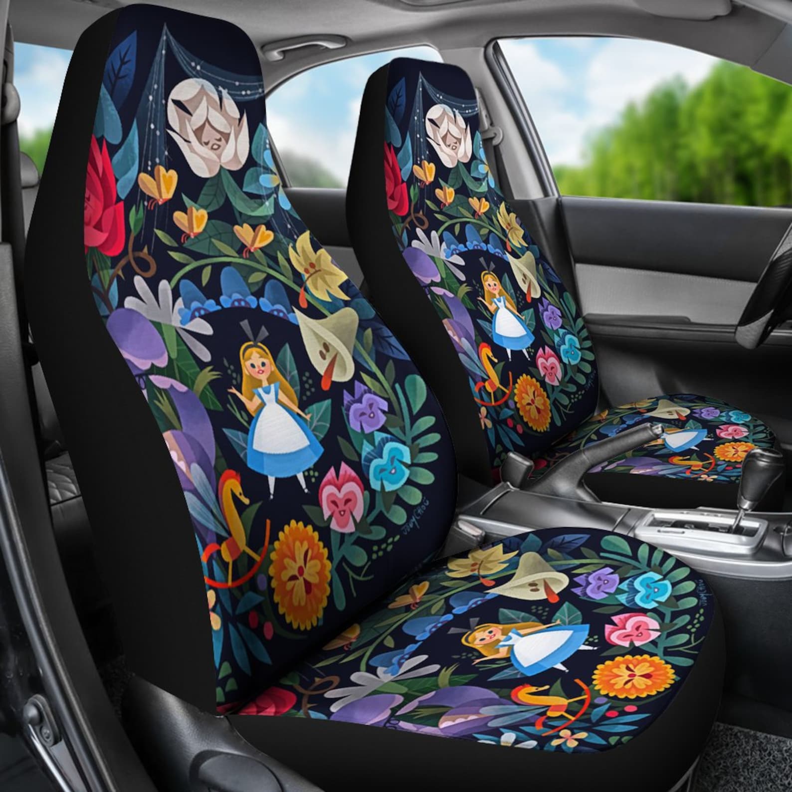Alice Art Car Seat Covers Alice In Wonderland Fitted Seat Etsy