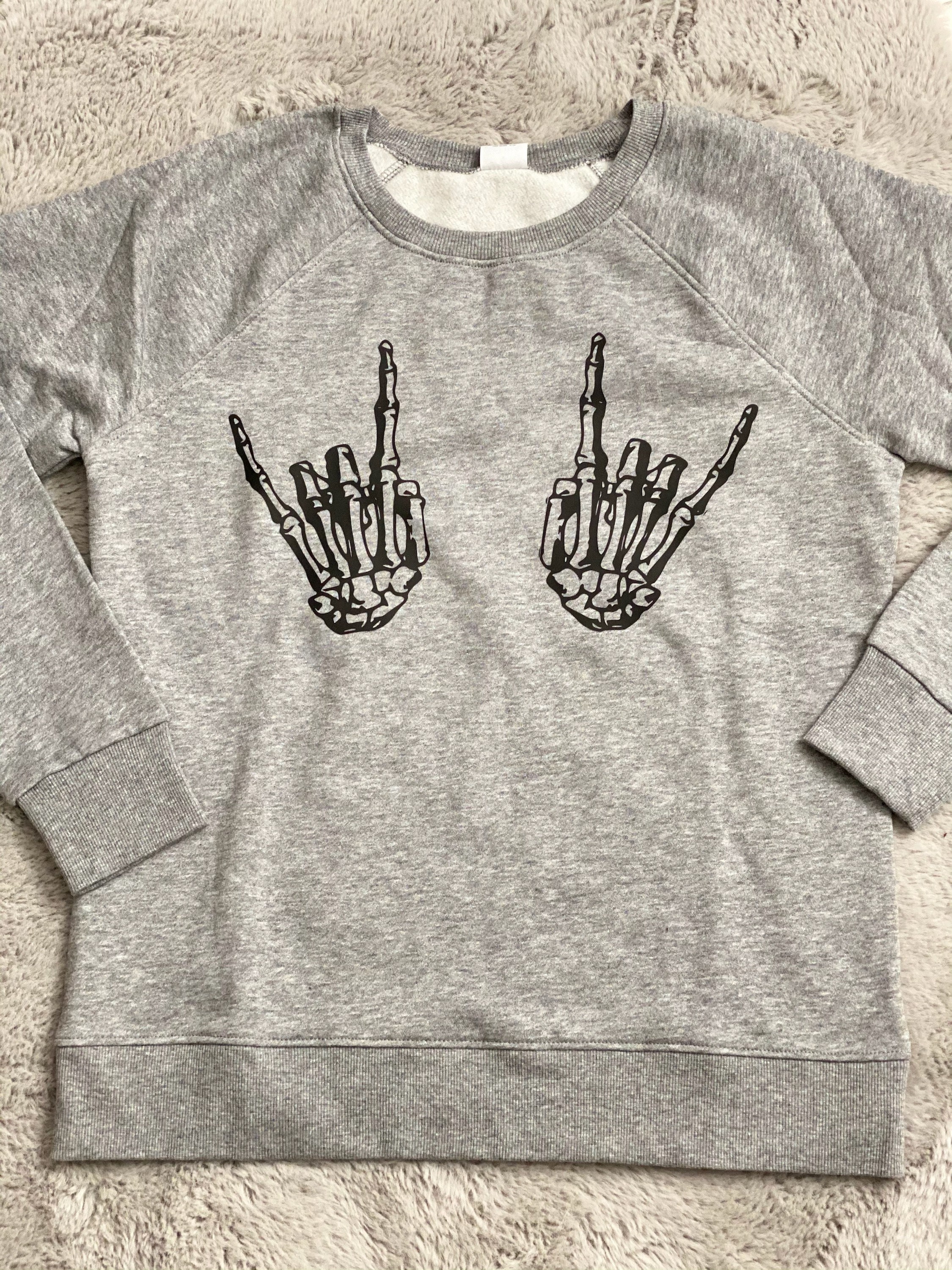 Skeleton Hands Crewneck Sweater Etsy