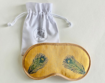 Maschera per occhi di pavone con piume