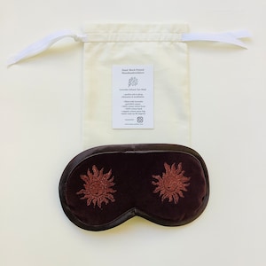 Sun and Moon Eye Sleep Mask | Lavender Infused | Eye Mask | Hand Printed | Travel, Relaxation and Meditation | Handmade in Cotton Velvet