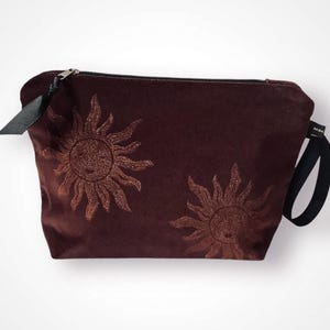 Schokolade Sun Samt Make-up-Tasche | Kosmetiktasche | Luxus Samt Make-up Tasche | Kulturbeutel | Luxus Samt Clutch
