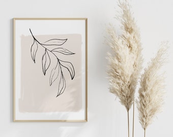 Hojas de arte de línea minimalista - Impresión digital