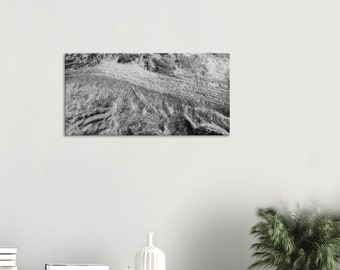 Impresión en lienzo de roca texturizada abstracta en blanco y negro