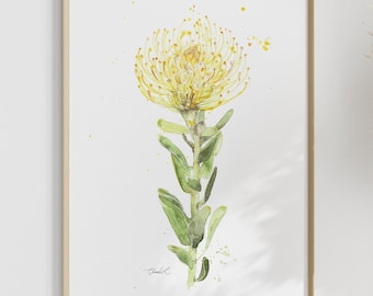 Alfiletero amarillo acuarela Lámina artística