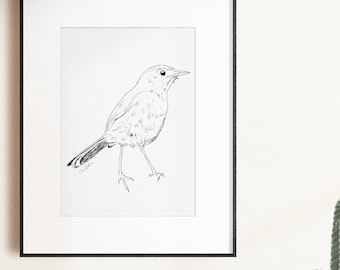 Line Bird Print - Digital Download