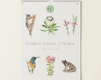 Calendario imprimible 2026 - Fynbos Fauna & Flora