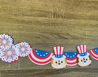 Disney 4th of July Banner, 4th of July Disney banner, Chip and dale, Disney banner, Disney holiday banner