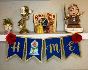 Beauty and the beast Decor , Belle Disney Decor, disney home banner, disney decor, disney home decor