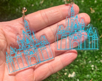 Disney castle earrings, Sleeping Beauty Castle earrings, Disney Earrings