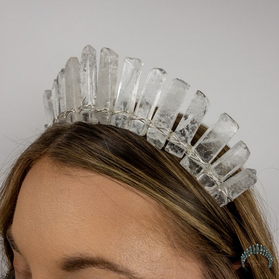 Clear Quartz Crown Crystal Crown Bridal Tiara Festival Etsy