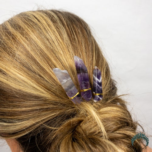 Amethyst Hair Pins Crystal Hair Pins Hair Stick Quartz Hair - Etsy