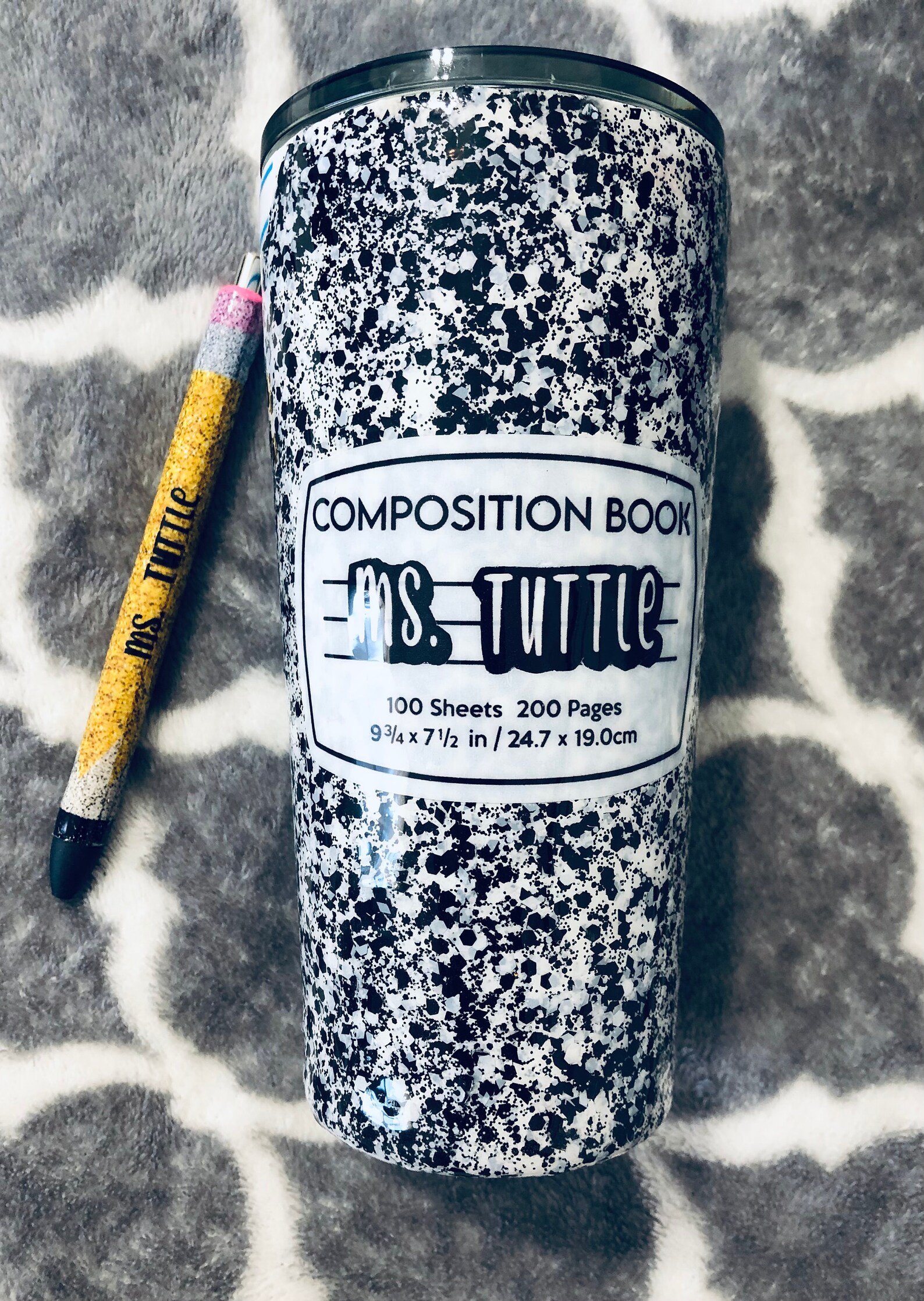 Composition notebook tumbler Teacher tumbler custom made Etsy