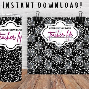 teacher tumbler, teacher appreciation gift, teacher gift, 20oz skinny tumbler, sublimation tumbler, digital design, tumblerwrap,composition