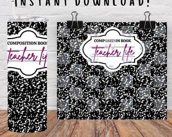 teacher tumbler, teacher appreciation gift, teacher gift, 20oz skinny tumbler, sublimation tumbler, digital design, tumblerwrap,composition