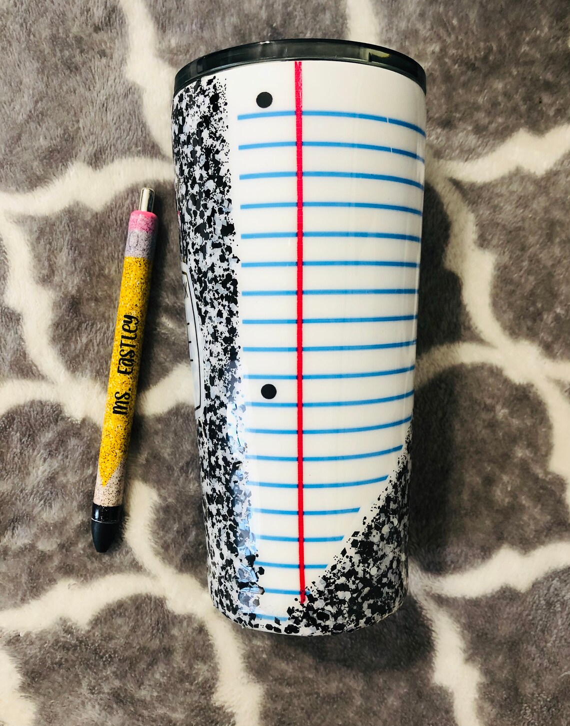 Composition notebook tumbler Teacher tumbler custom made Etsy