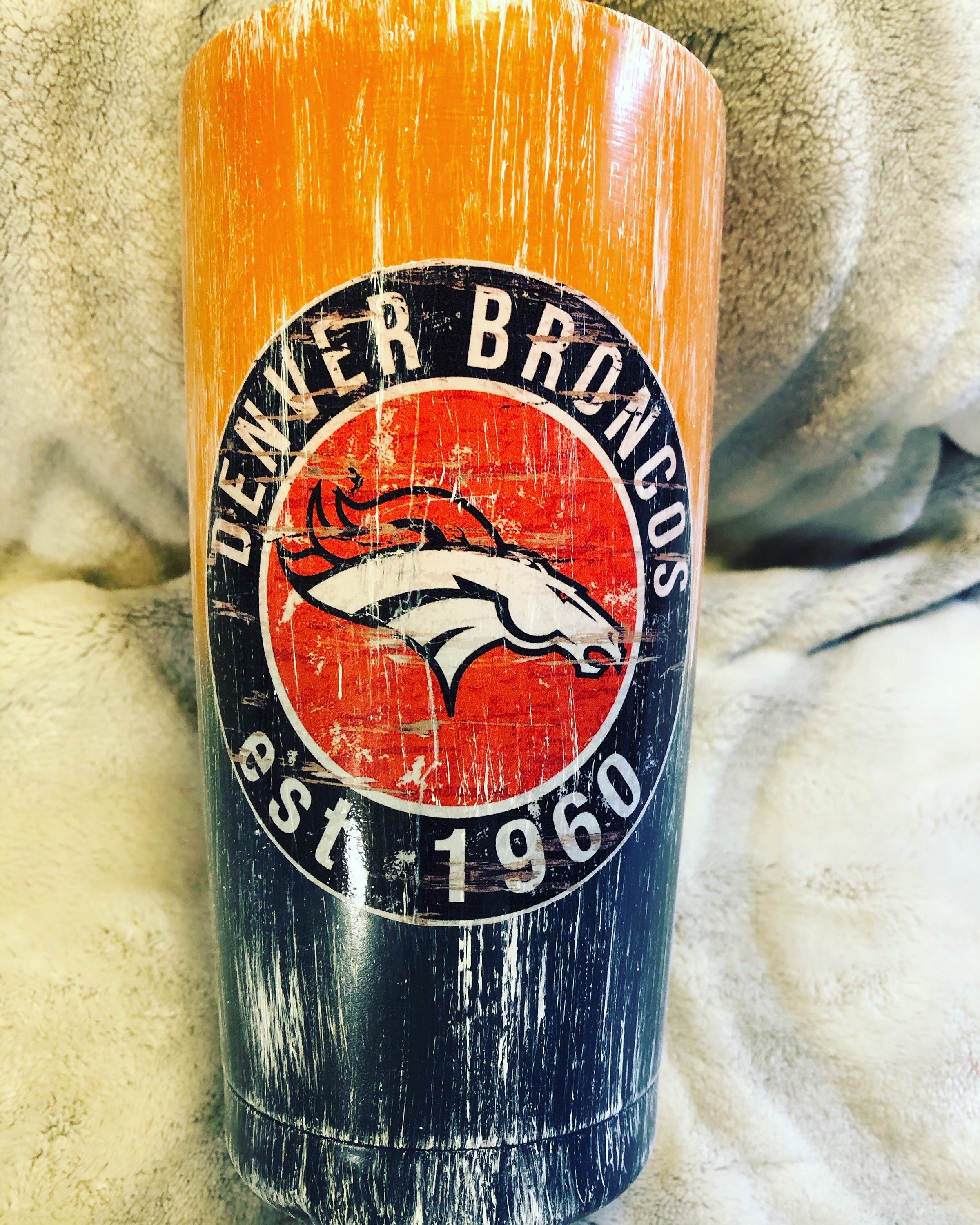Football team tumbler personalized tumbler Denver Orange Etsy