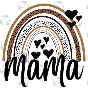 mamma png, leopardregnbåge, boho regnbåge, söt png, mamma, digital nedladdning, hjärta, mammaregnbåge, boho färger, sublimeringsdesign, t-shirt
