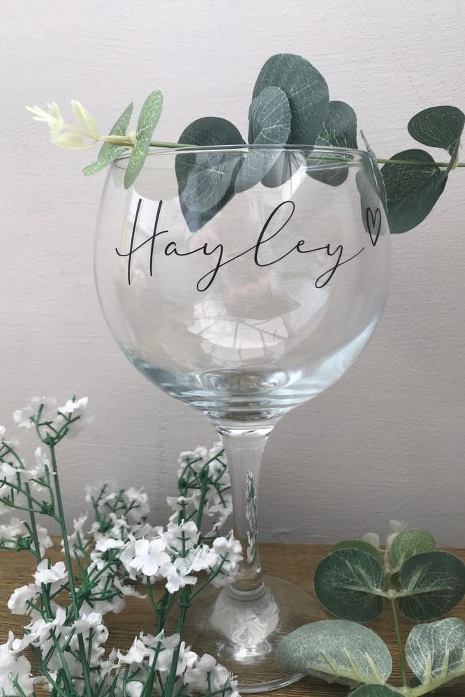 Personalised Gin Glass With Name Gin Glass Vinyl Etsy