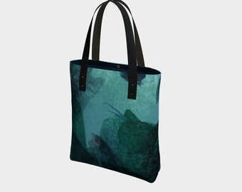 Vintage Neiman Marcus Tote Bag Color Block Teal Red Gold