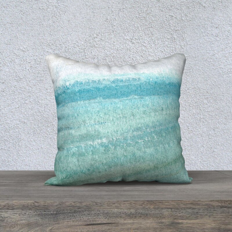 Medium Silk Cushion in Aqua Teal