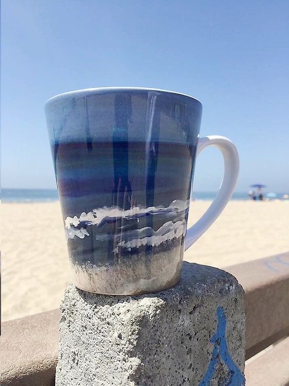 Coffee mug BREATHE waves mug ocean mug meditation mug