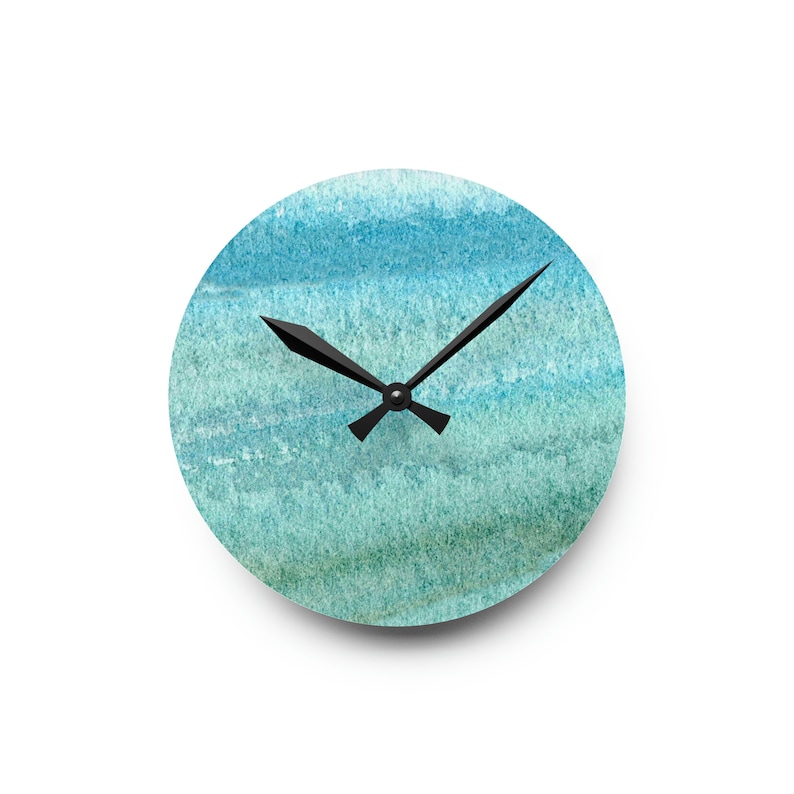 Sea Glass Green Acrylic Wall Clock: Coastal Home Decor image 7