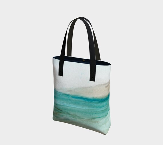Coastal Tote Bag Ocean Shoulder Bag Beach Art Purse Turquoise Watercolor Coastal Home Gift Beach House Bag Mom Gift California Purse Etsy Ireland