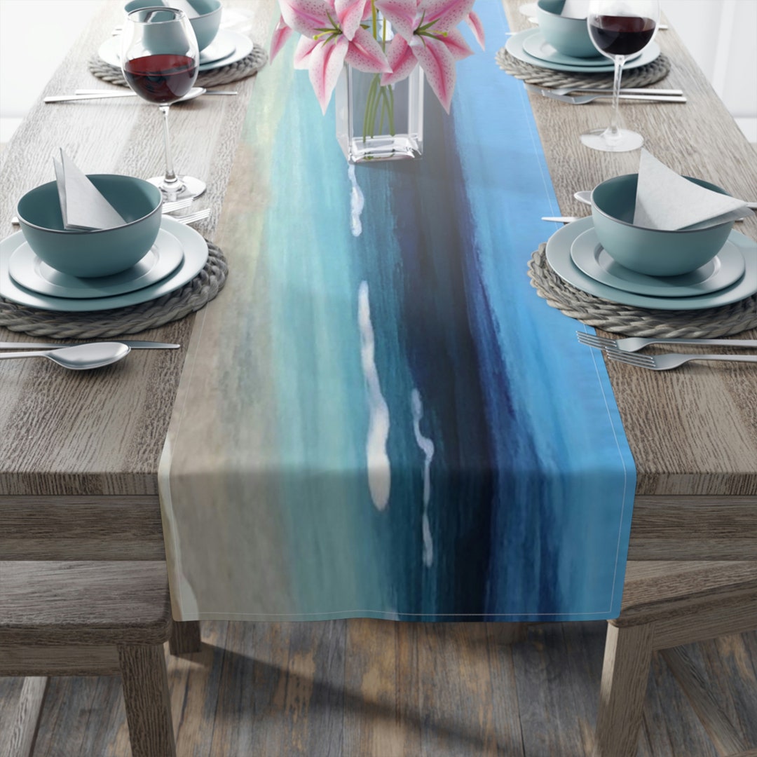 Coastal Beach House Table Runner: Ocean Art Print - Etsy