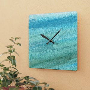 Sea Glass Green Acrylic Wall Clock: Coastal Home Decor image 3