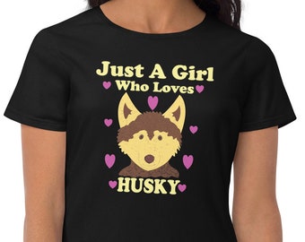 Camiseta de manga corta mujer Husky Dog