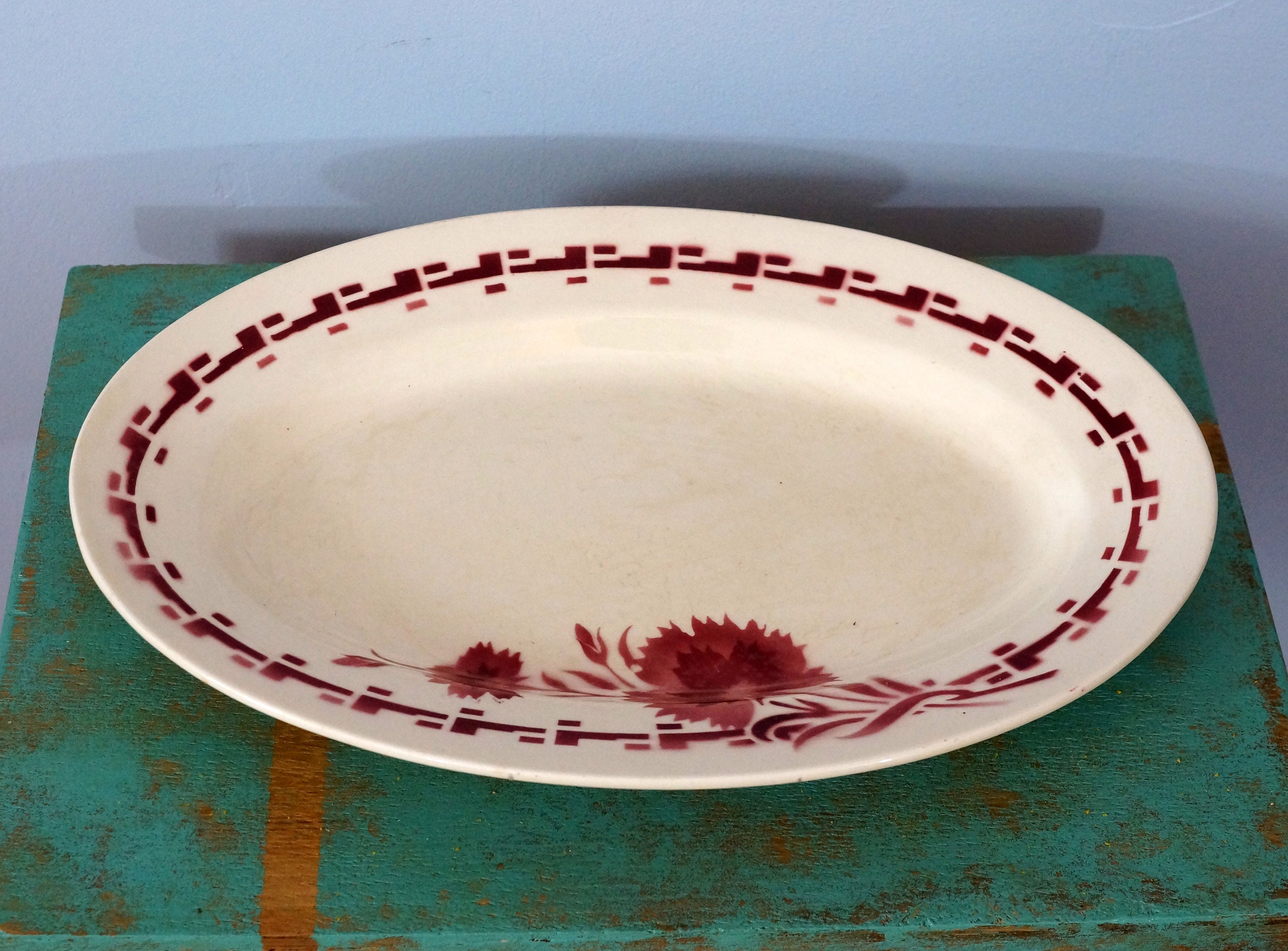 Assiette Ovale Longwy Vintage