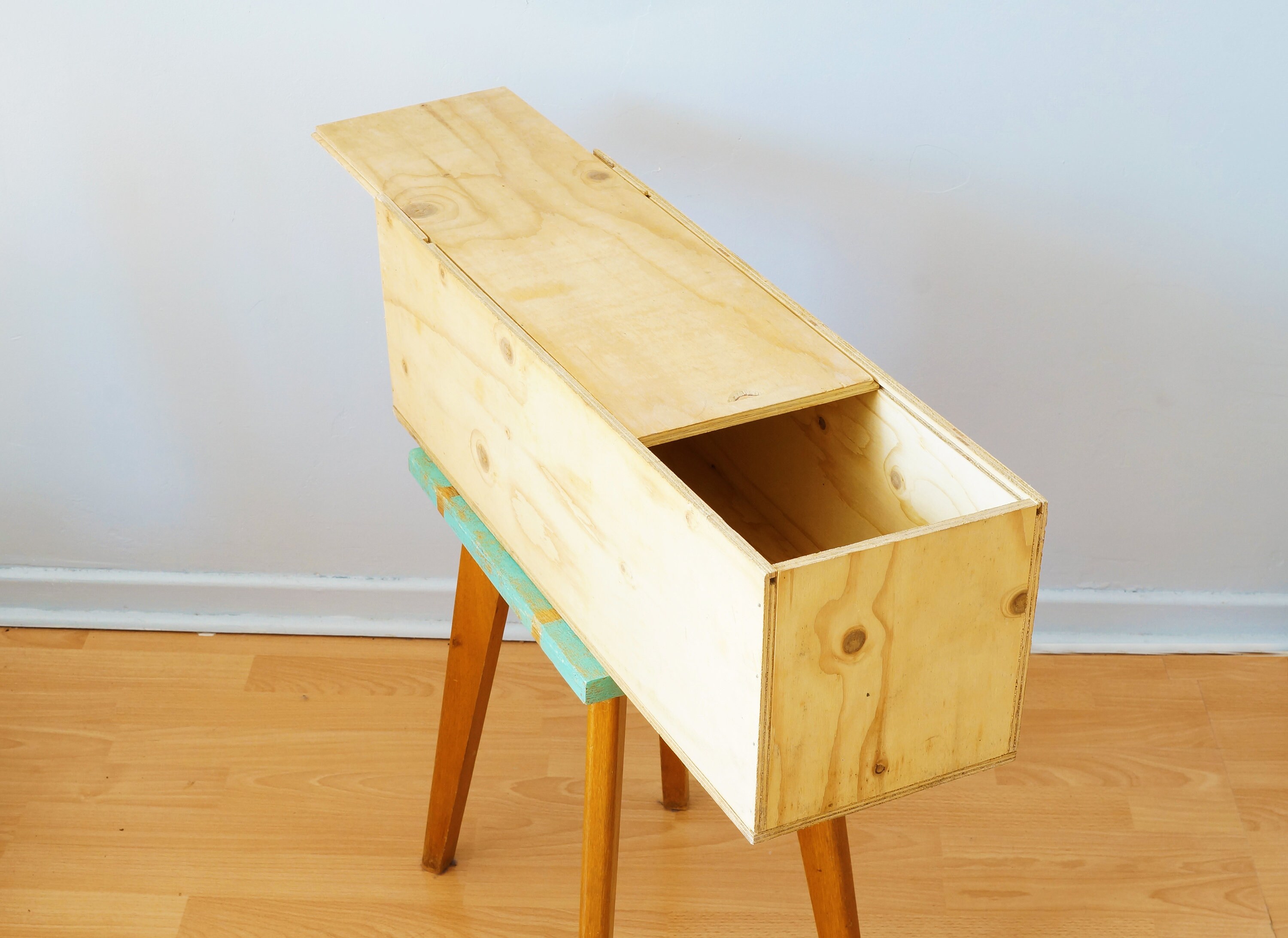 Grosse Boîte Vintage à Couvercle Coulissant, Ancienne Caisse Mathusalem