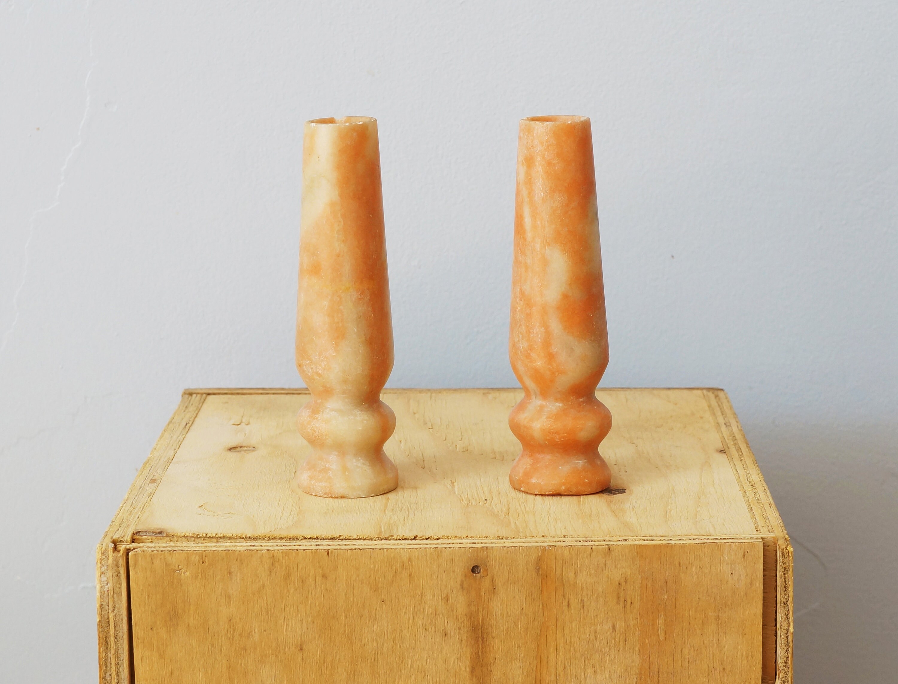 Paire de Petits Vases en Marbre, Vintage