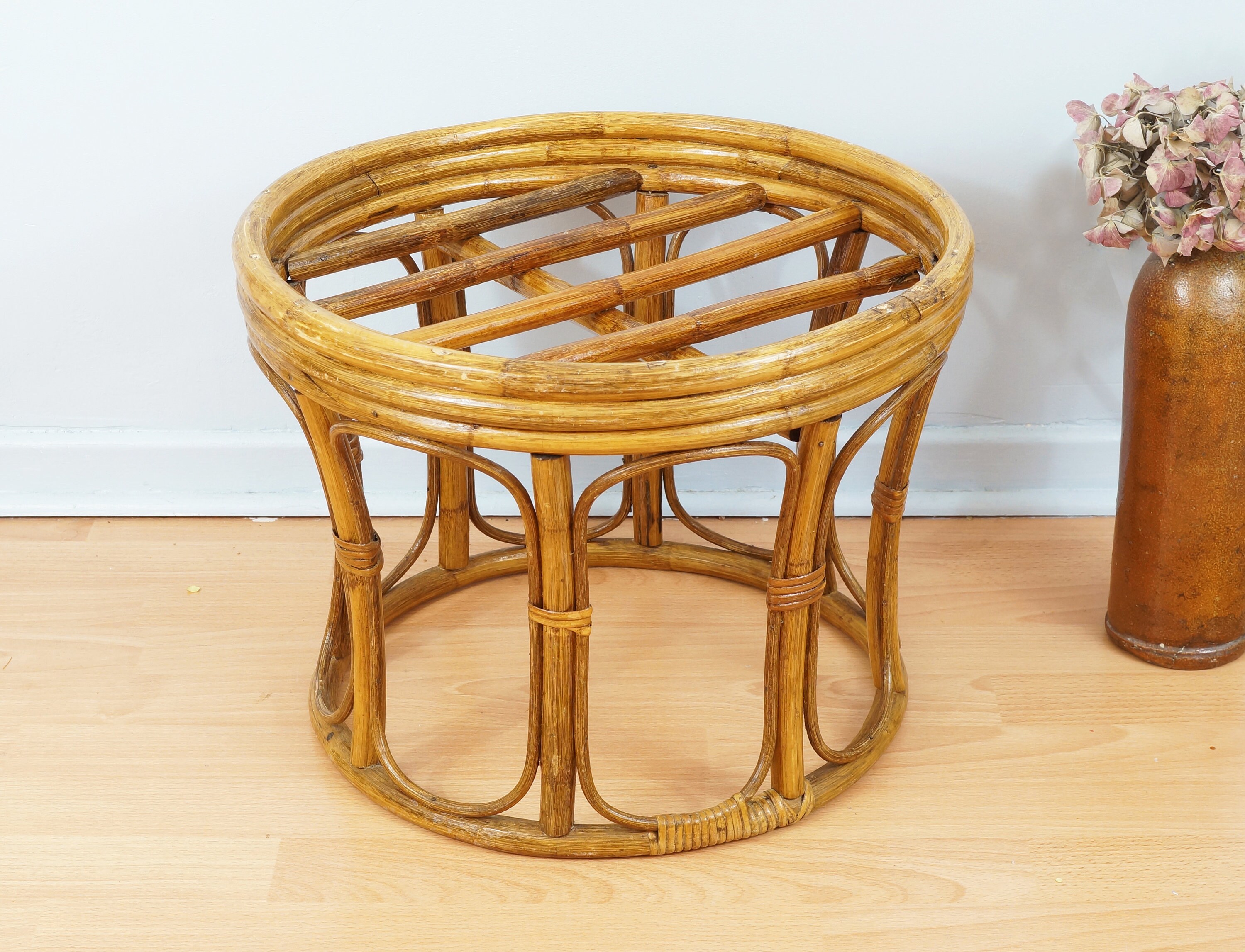 Tabouret en Rotin Vintage