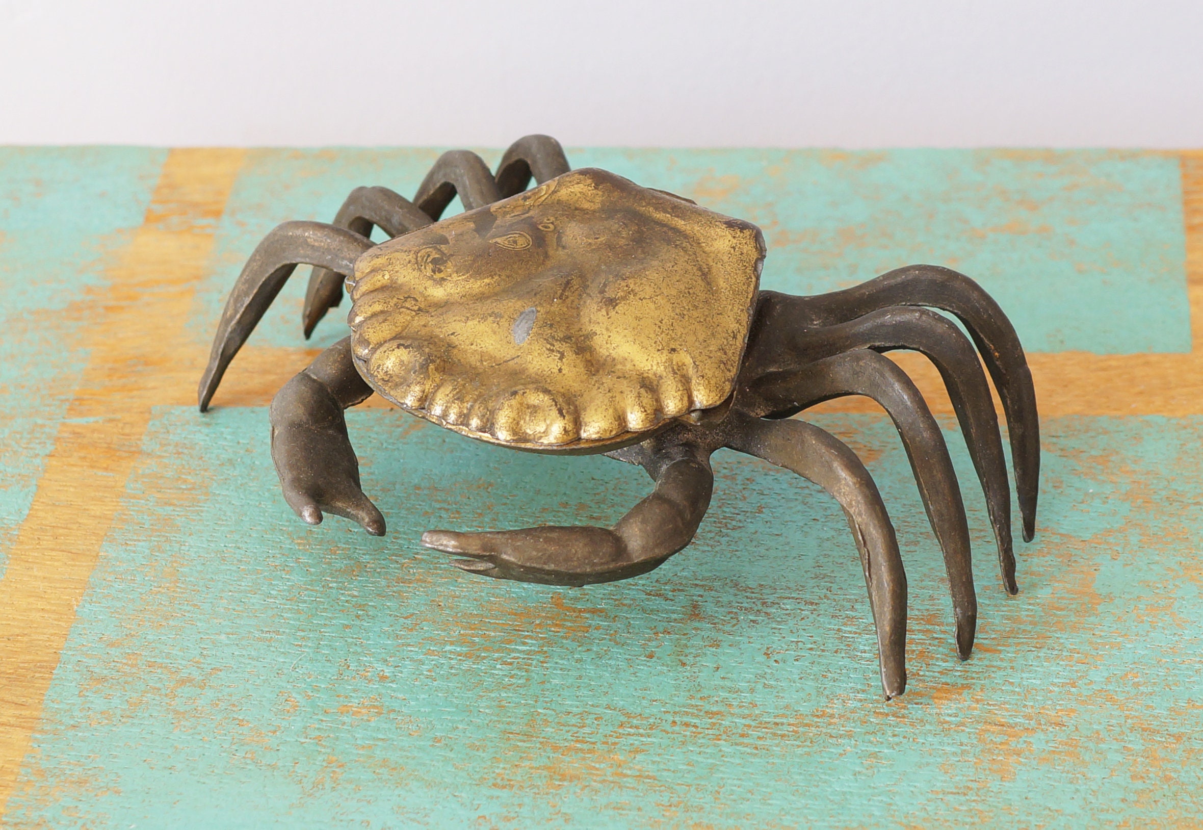 Crabe en Bronze, Vide Poche ou Cendrier, Vintage