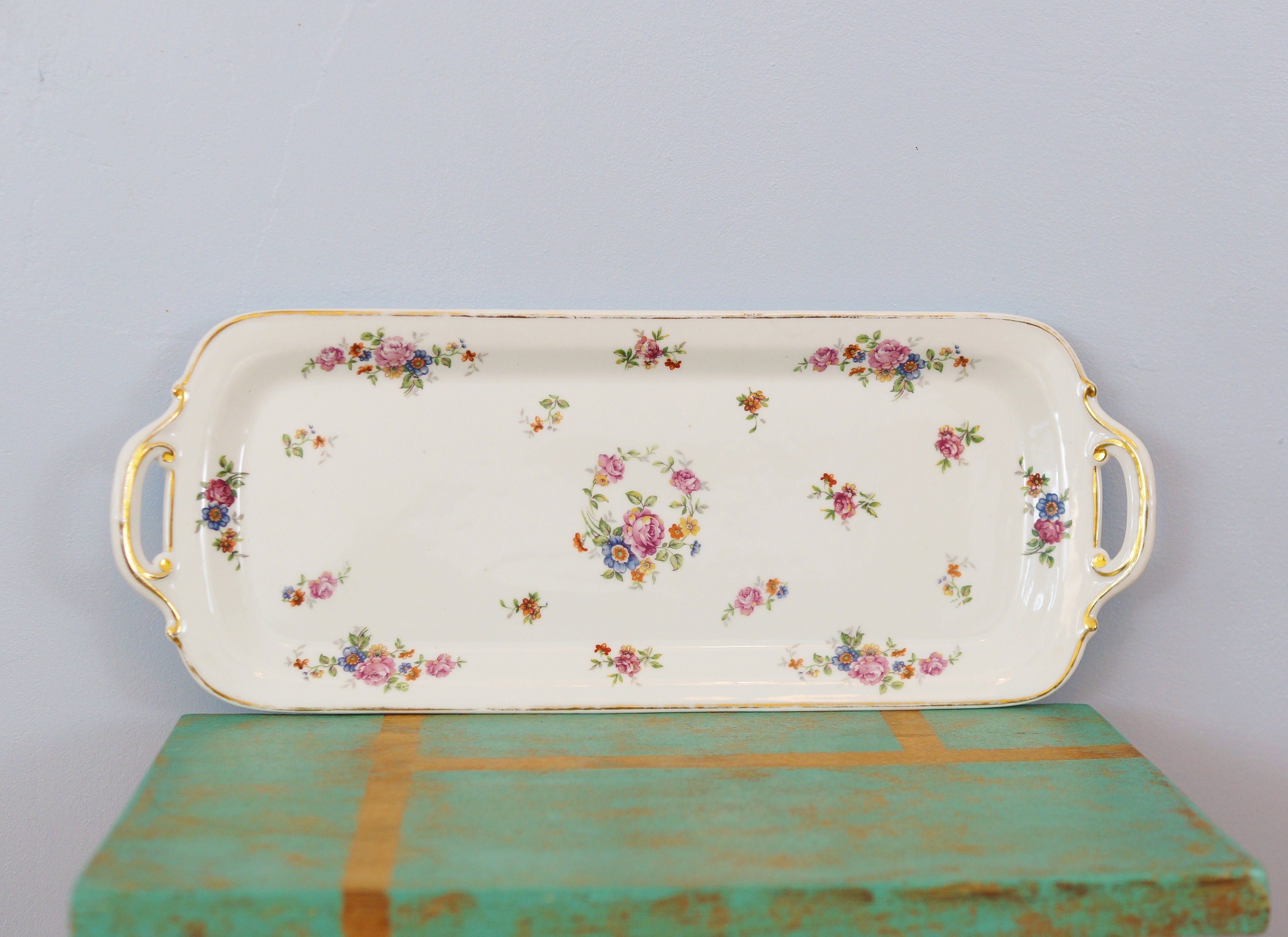 Plat Rectangulaire Vintage en Porcelaine de Limoges