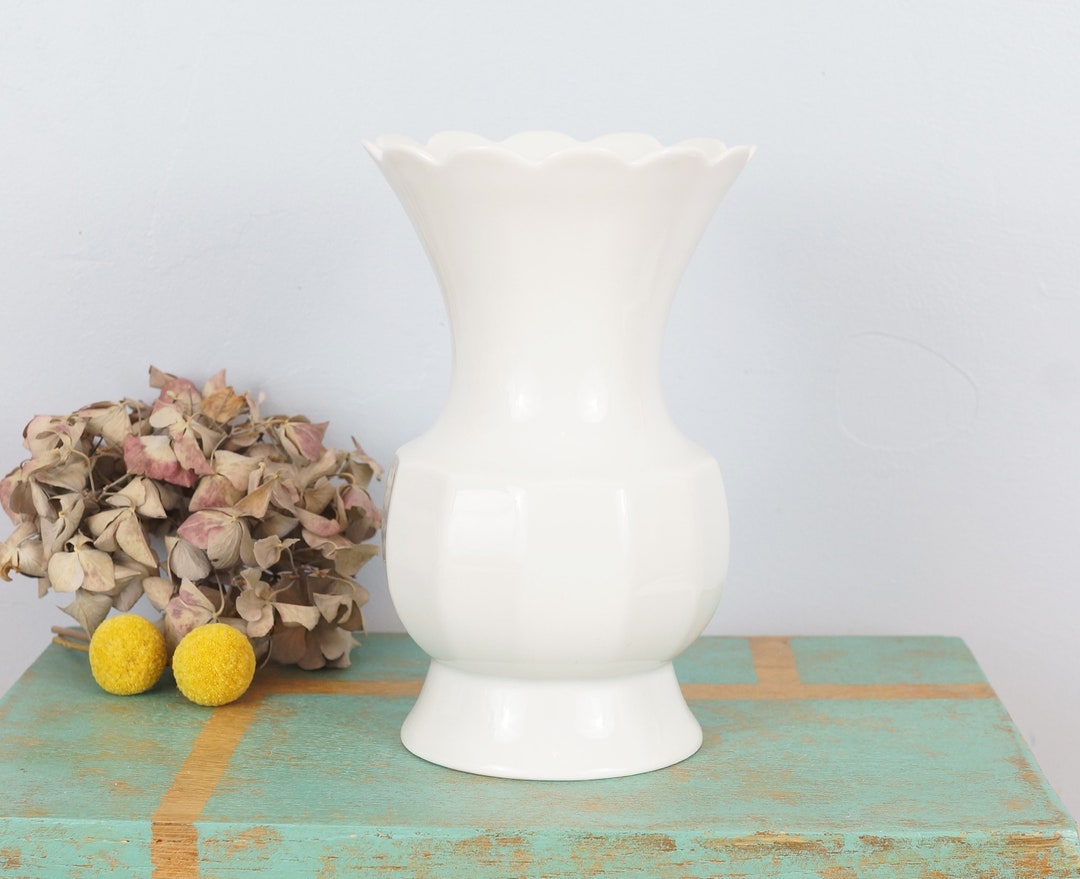 White Porcelain Vase Bareuther Waldsassen, Numbered, Vintage Etsy