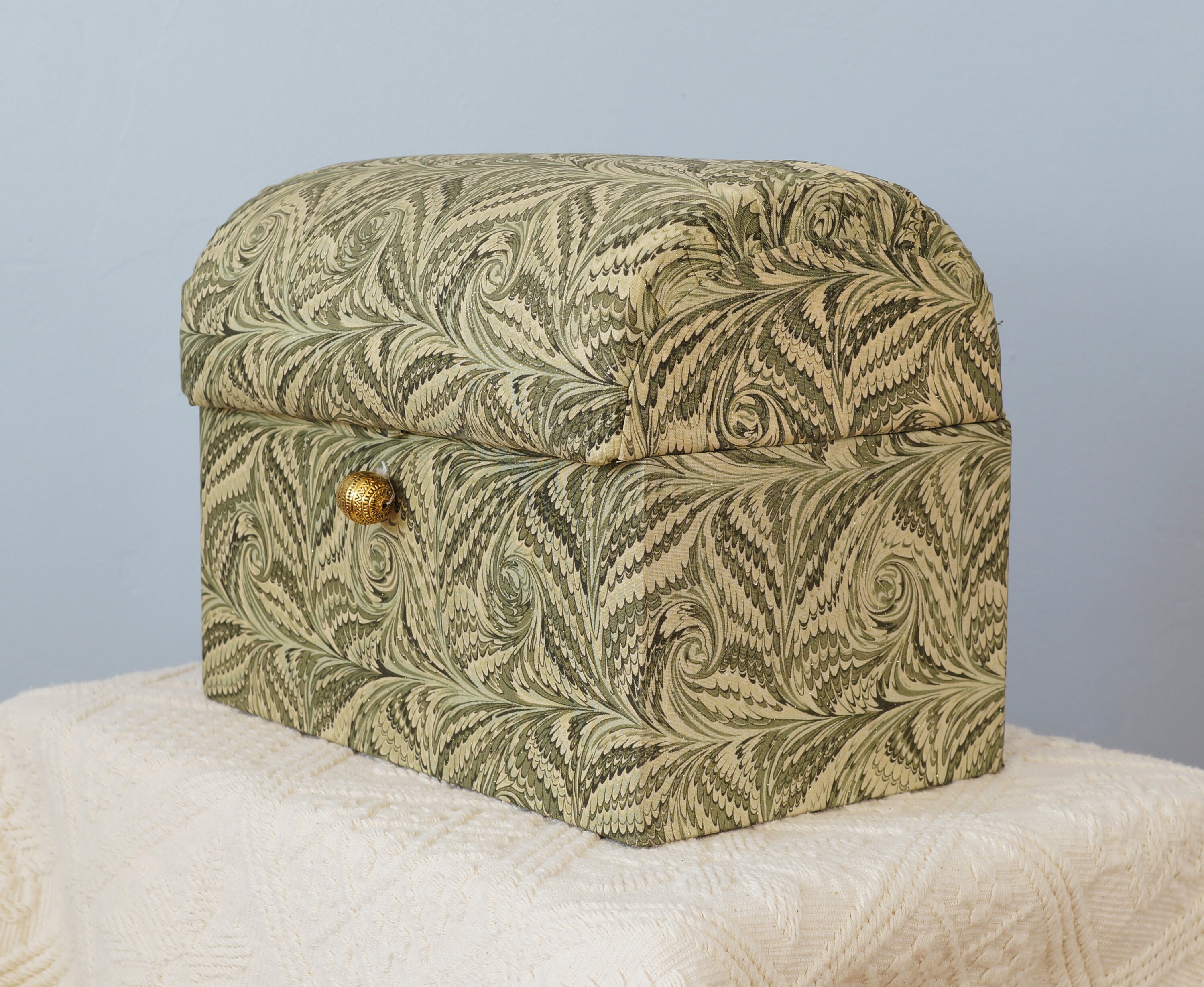 Boîte Recouverte de Tissu Années 1960 ou 1970