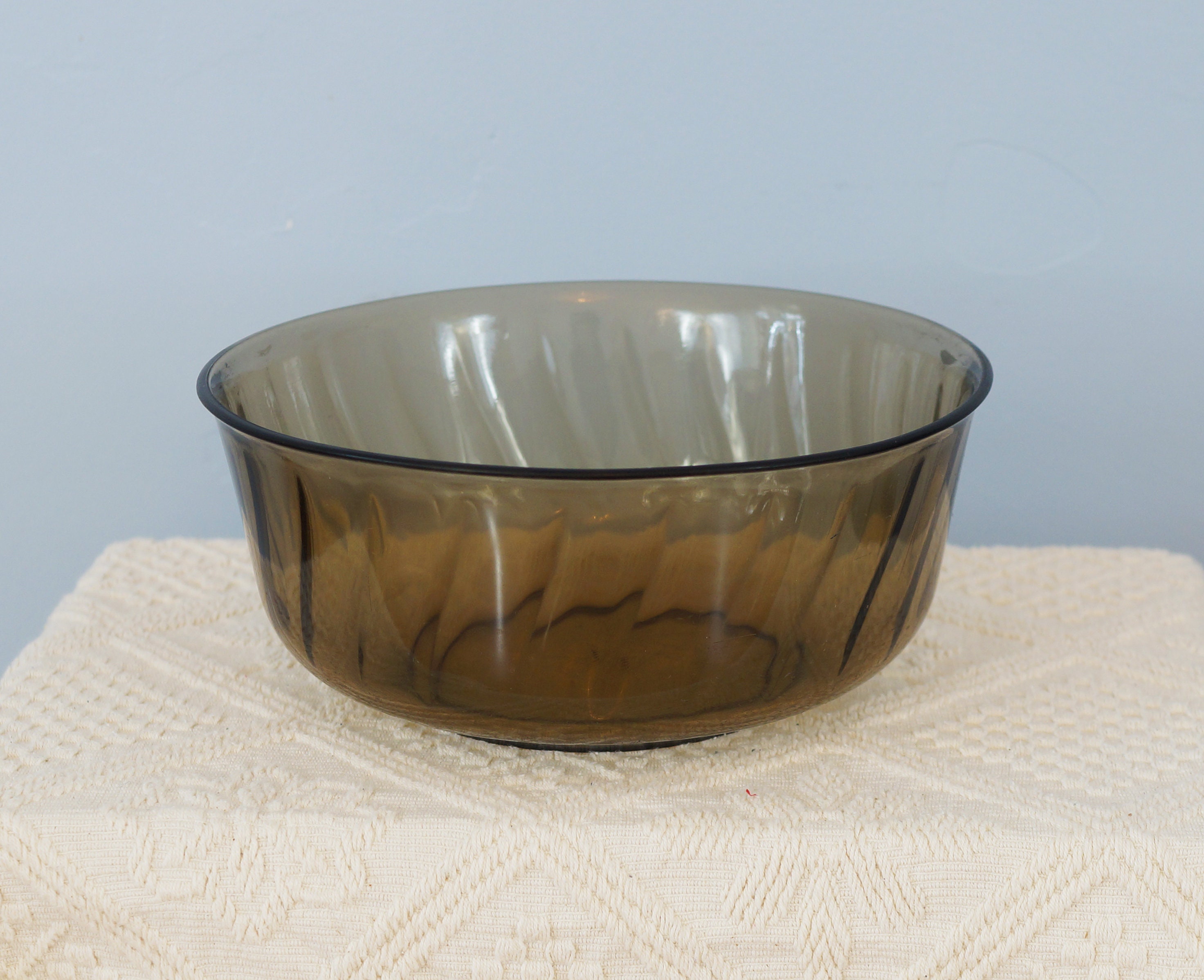 Saladier en Verre Fumé Vintage, Marque Lever