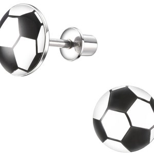 Surgical Steel Crystal Soccer Earrings, Little Girls, Kids Screw Back Earrings, Girls, Kids, Toddler Earrings, Hypoallergenic