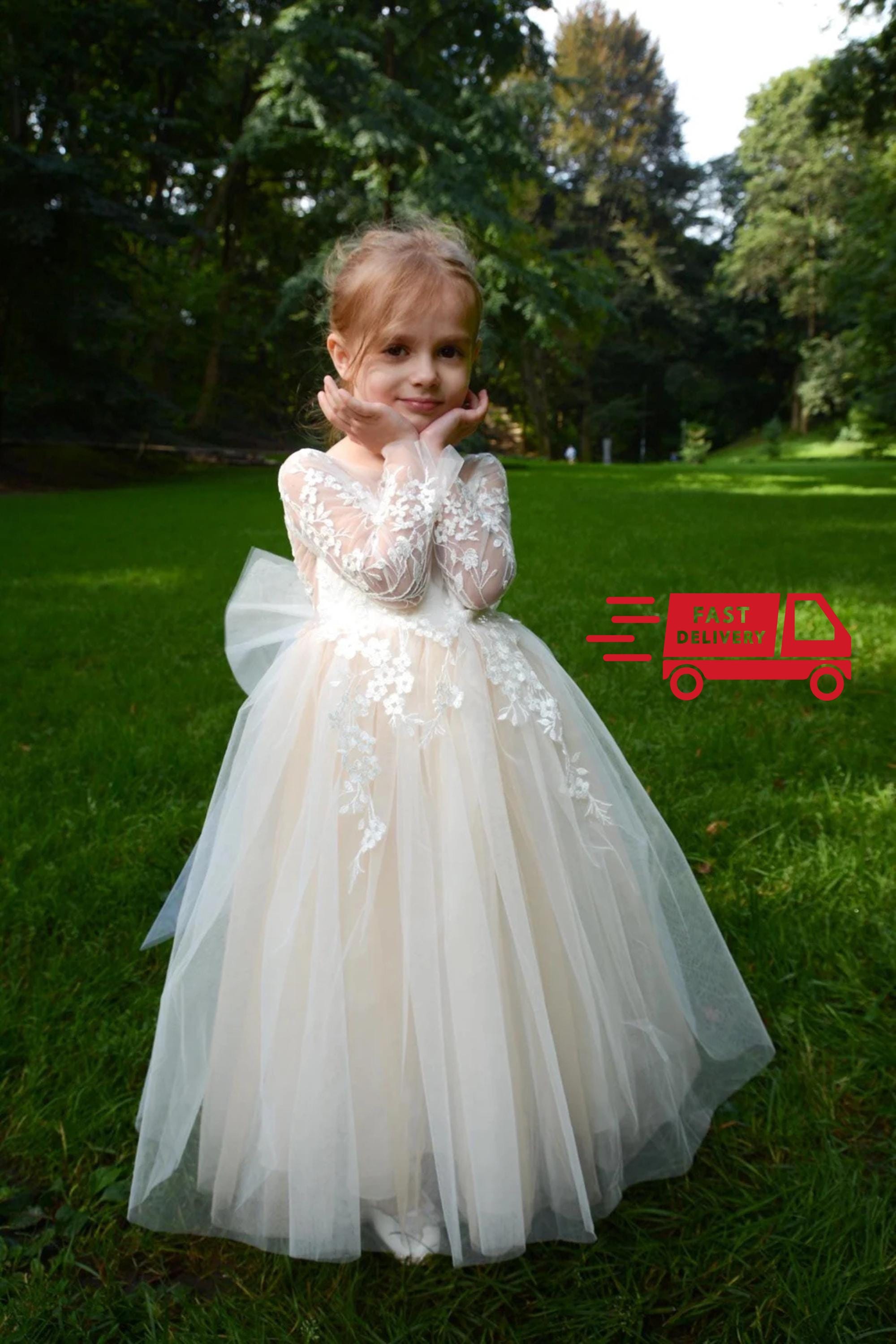 long sleeve flower girl dress toddler Elegant Long Flower Girl Dresses  COCOMELODY