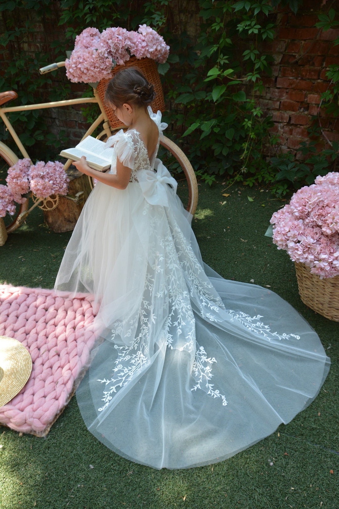 Classic Flower Girl Dress, Lace Flower Girl Dress, Tutu Dress, Flower