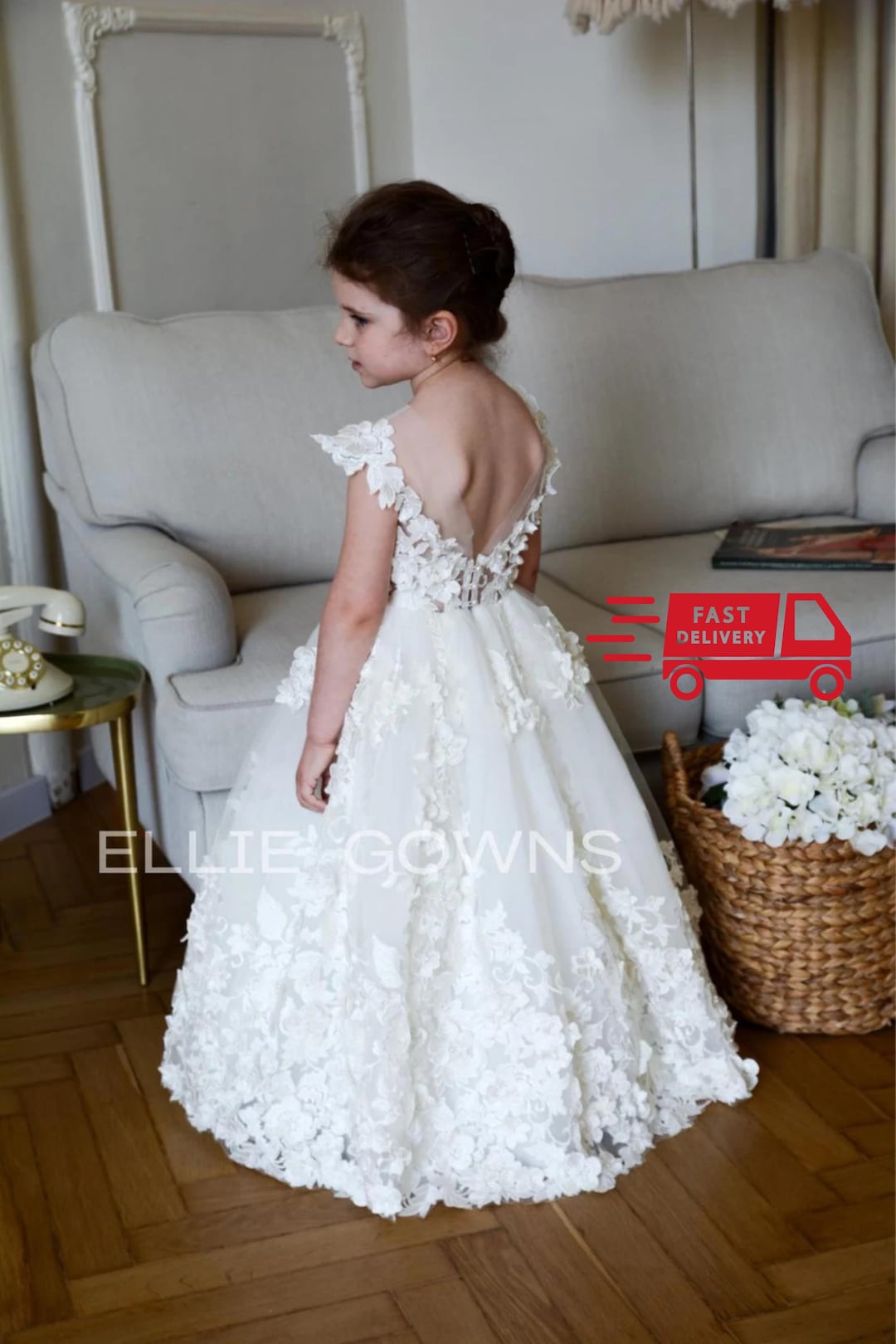 long sleeve lace ivory dress Boho Long Sleeve Lace Wedding Dress | Romantic A-Line Bridal Gown main image 0